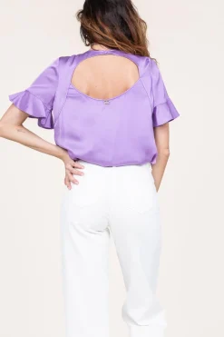 Outlet Twinset Satin Viscose Top Mila | Purple... | | Little Soho