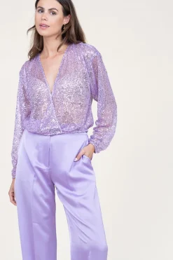 Sale Dante 6 Sequin Wrap Top Crazyabout | Purple... | | Little Soho