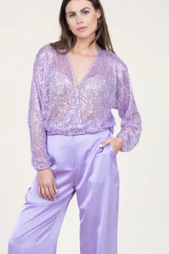 Sale Dante 6 Sequin Wrap Top Crazyabout | Purple... | | Little Soho