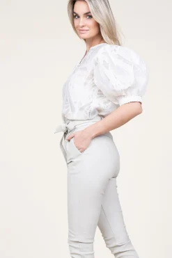 Outlet Copenhagen Muse Shiny Flockprint Blouse Baloon | Natural... | | Little Soho