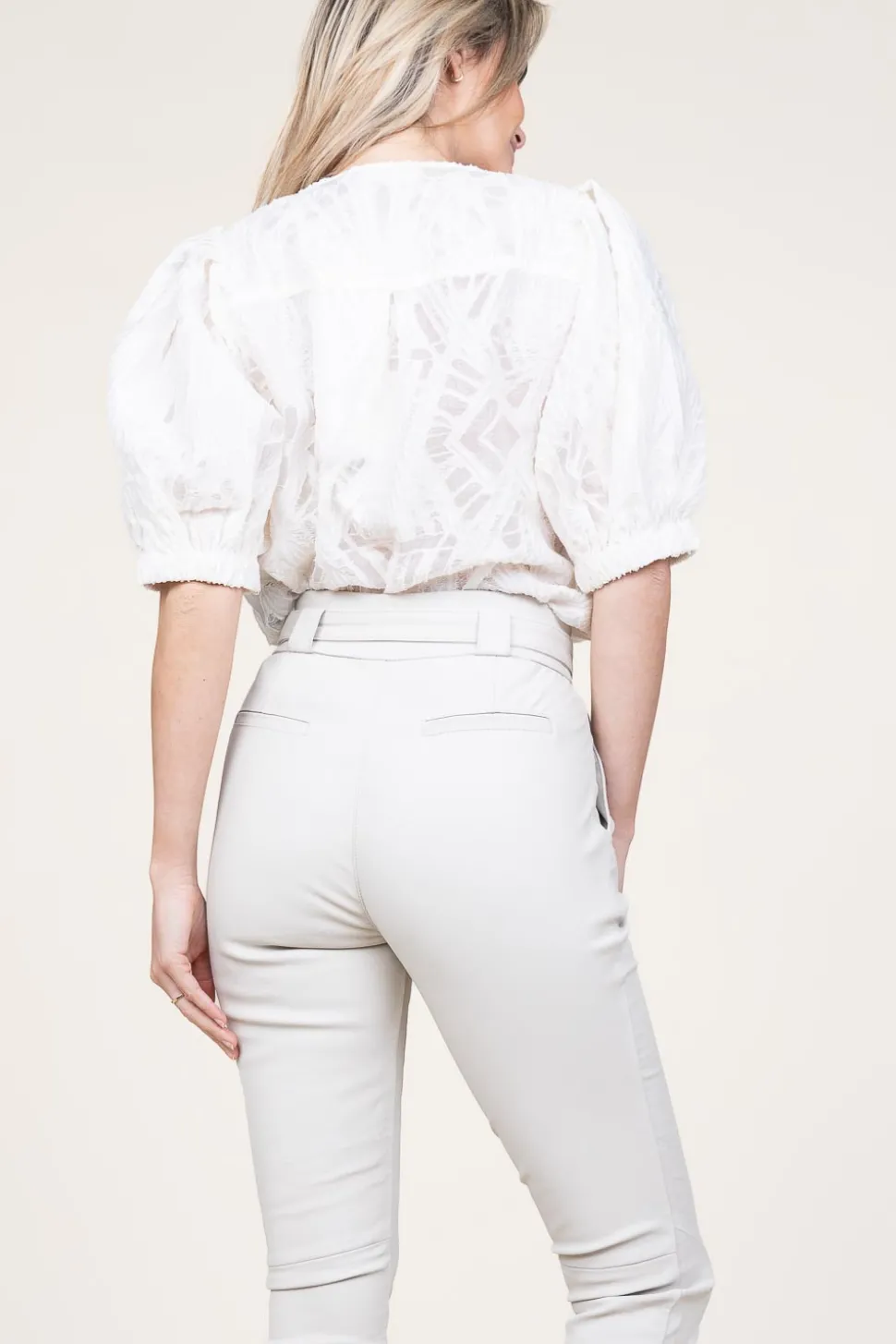 Outlet Copenhagen Muse Shiny Flockprint Blouse Baloon | Natural... | | Little Soho