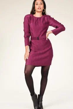 Hot Dante 6 Shiny Jacquard Dress Arone | Bordeaux... | | Little Soho