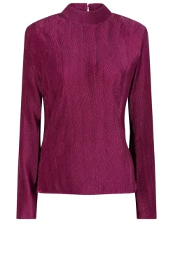 New Dante 6 Shiny Jacquard Top Liz | Bordeaux... | | Little Soho