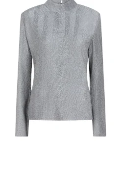 Shop Dante 6 Shiny Jacquard Top Liz | Silver... | | Little Soho