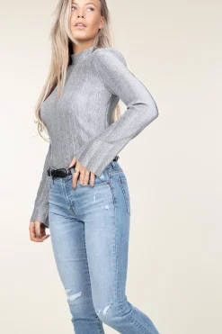 Shop Dante 6 Shiny Jacquard Top Liz | Silver... | | Little Soho