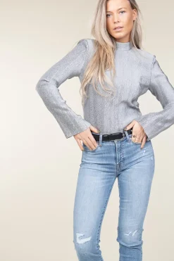 Shop Dante 6 Shiny Jacquard Top Liz | Silver... | | Little Soho