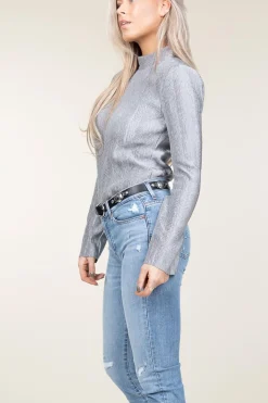 Shop Dante 6 Shiny Jacquard Top Liz | Silver... | | Little Soho