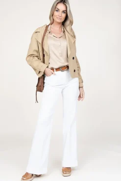 New Kocca Shiny Viscose Blouse Geo | Beige... | | Little Soho