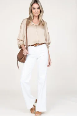 New Kocca Shiny Viscose Blouse Geo | Beige... | | Little Soho