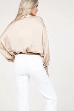 New Kocca Shiny Viscose Blouse Geo | Beige... | | Little Soho