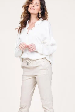 Outlet Kocca Shiny Viscose Blouse Geo | White... | | Little Soho