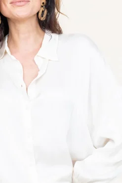 Outlet Kocca Shiny Viscose Blouse Geo | White... | | Little Soho