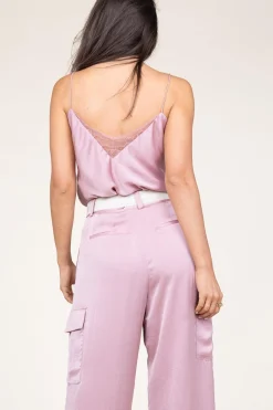 Best Sale ba&sh Silk Top With Lace Clarisse | Pink... | | Little Soho