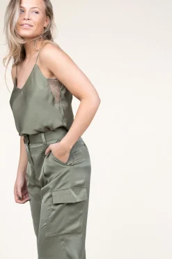 Best ba&sh Silk Top With Lace Clarisse | Green... | | Little Soho