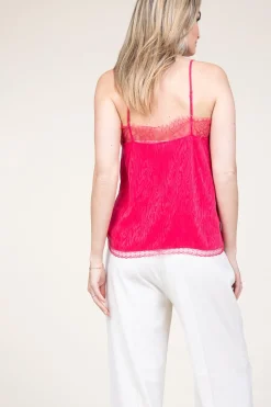 Online Berenice Silk Top With Lace Taylor | Pink... | | Little Soho