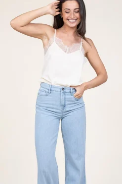 Cheap Berenice Silk Top With Lace Taylor | Natural... | | Little Soho