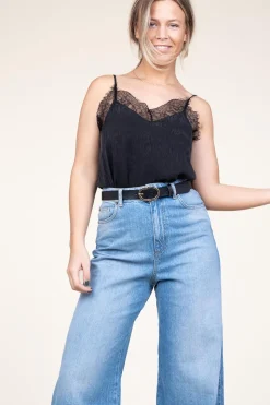 Outlet Berenice Silk Top With Lace Taylor | Black... | | Little Soho