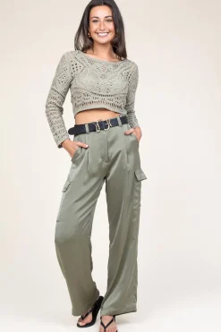 Clearance ba&sh Silk Trousers Cary | Green... | | Little Soho