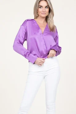 Sale Dante 6 Silk Wrap Top Lisboa | Purple... | | Little Soho