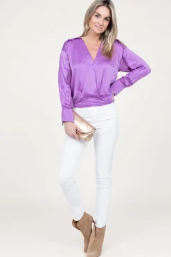 Sale Dante 6 Silk Wrap Top Lisboa | Purple... | | Little Soho