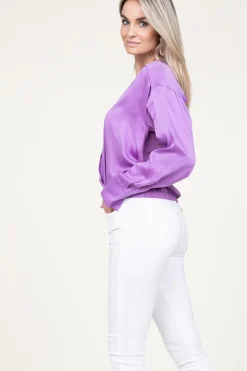 Sale Dante 6 Silk Wrap Top Lisboa | Purple... | | Little Soho