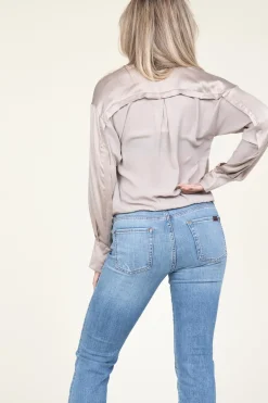 New Dante 6 Silk Wrap Top Lisboa | Taupe... | | Little Soho