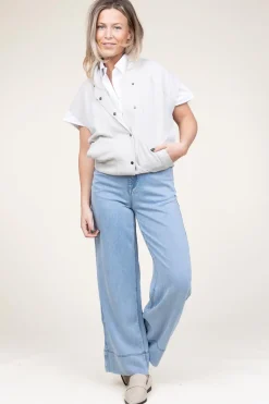 New D-ETOILES CASIOPE Sleeveless Bomber With Lurex Geveva | Natural... | | Little Soho