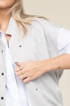 New D-ETOILES CASIOPE Sleeveless Bomber With Lurex Geveva | Natural... | | Little Soho