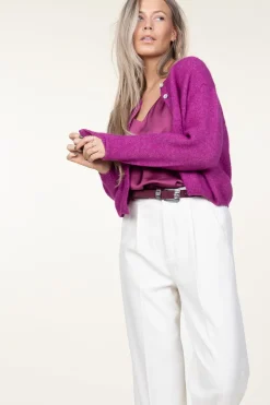 Cheap American Vintage Soft Alpaca Cardigan Vitow | Purple... | | Little Soho