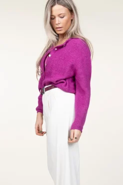 Cheap American Vintage Soft Alpaca Cardigan Vitow | Purple... | | Little Soho