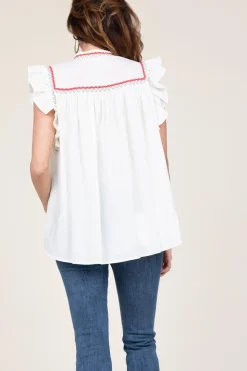 Fashion Devotion Soft Cotton Top With Embroidery Amarilis | Natural... | | Little Soho
