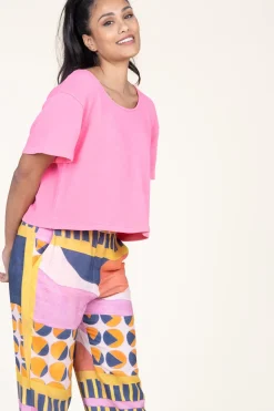 Store American Vintage Soft Cropped Top Hapylife | Pink... | | Little Soho