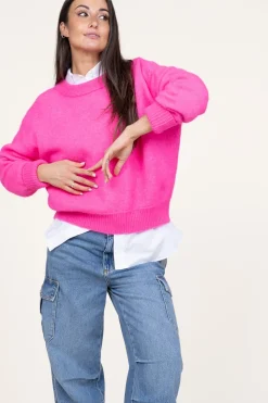 Clearance American Vintage Soft Oversized Alpaca Sweater Vitow | Pink... | | Little Soho