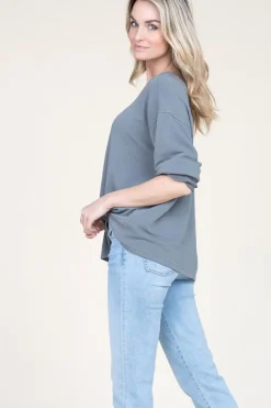 New American Vintage Soft Oversized Sweater Hapylife | Grey... | | Little Soho