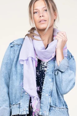 Outlet Moment Amsterdam Soft Scarf With Frills Saar | Purple... | | Little Soho