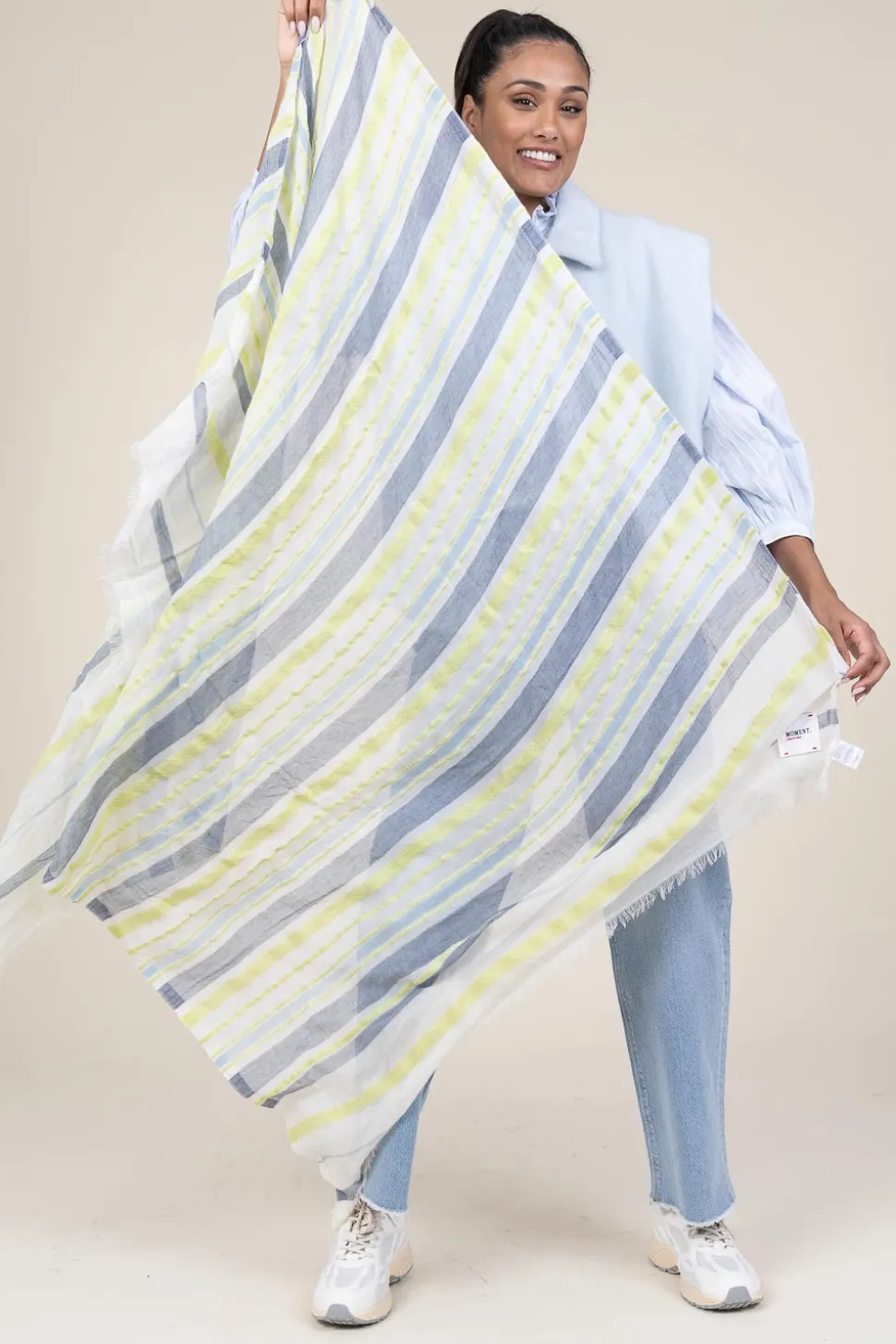 Fashion Moment Amsterdam Soft Striped Scarf Norah | Green... | | Little Soho
