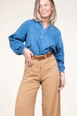 Flash Sale Dante 6 Soft Tencel Denim Top Leah | Blue... | | Little Soho