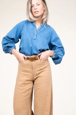 Flash Sale Dante 6 Soft Tencel Denim Top Leah | Blue... | | Little Soho