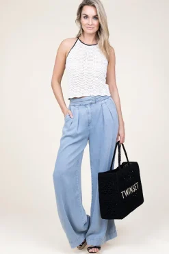 Best Aaiko Soft Tencel Pleated Pants Fredrique | Blue... | | Little Soho