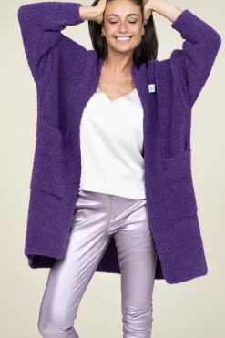 Online American Vintage Soft Wool Mix Maxi Cardigan Zolly | Purple... | | Little Soho