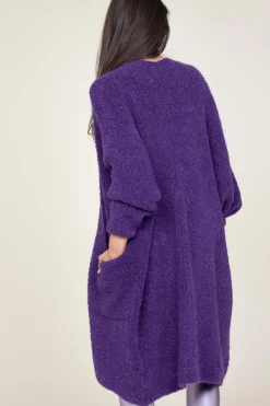 Online American Vintage Soft Wool Mix Maxi Cardigan Zolly | Purple... | | Little Soho