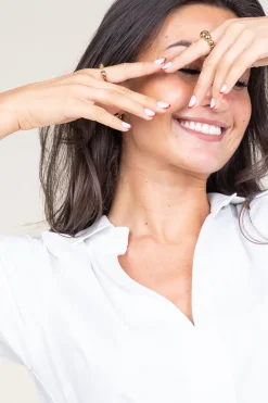 Hot Bandhu Stainless Steel Gold Plated Ring Dot | Gold... | | Little Soho