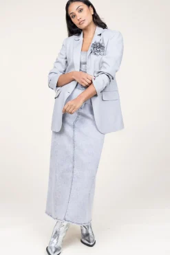 Best Sale Herskind Straight Blazer In Linen Blend Mercy | Grey... | | Little Soho