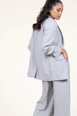 Best Sale Herskind Straight Blazer In Linen Blend Mercy | Grey... | | Little Soho