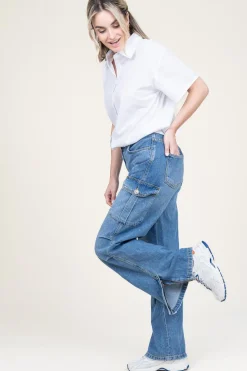 Clearance Liu Jo Straight Leg Cargo Jeans Mo | Blue... | | Little Soho