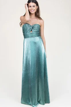 Best Ibana Strapless Maxi Dress With Lurex Frederique | Green... | | Little Soho