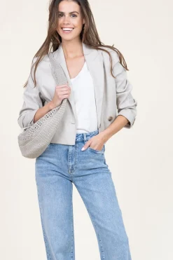 Clearance Dante 6 Stretch Cropped Linen Mix Blazer Acedia | Beige... | | Little Soho