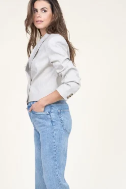 Clearance Dante 6 Stretch Cropped Linen Mix Blazer Acedia | Beige... | | Little Soho