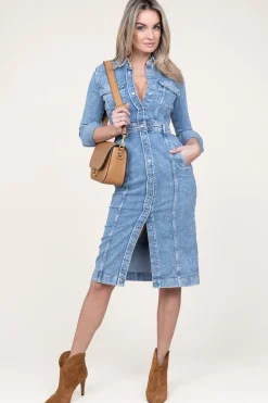 Outlet 7 For All Mankind Stretch Denim Dress Luxe | Blue... | | Little Soho