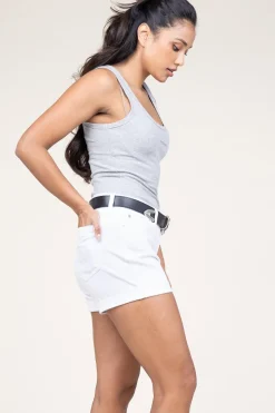 New 7 For All Mankind Stretch Denim Short Roll | White... | | Little Soho